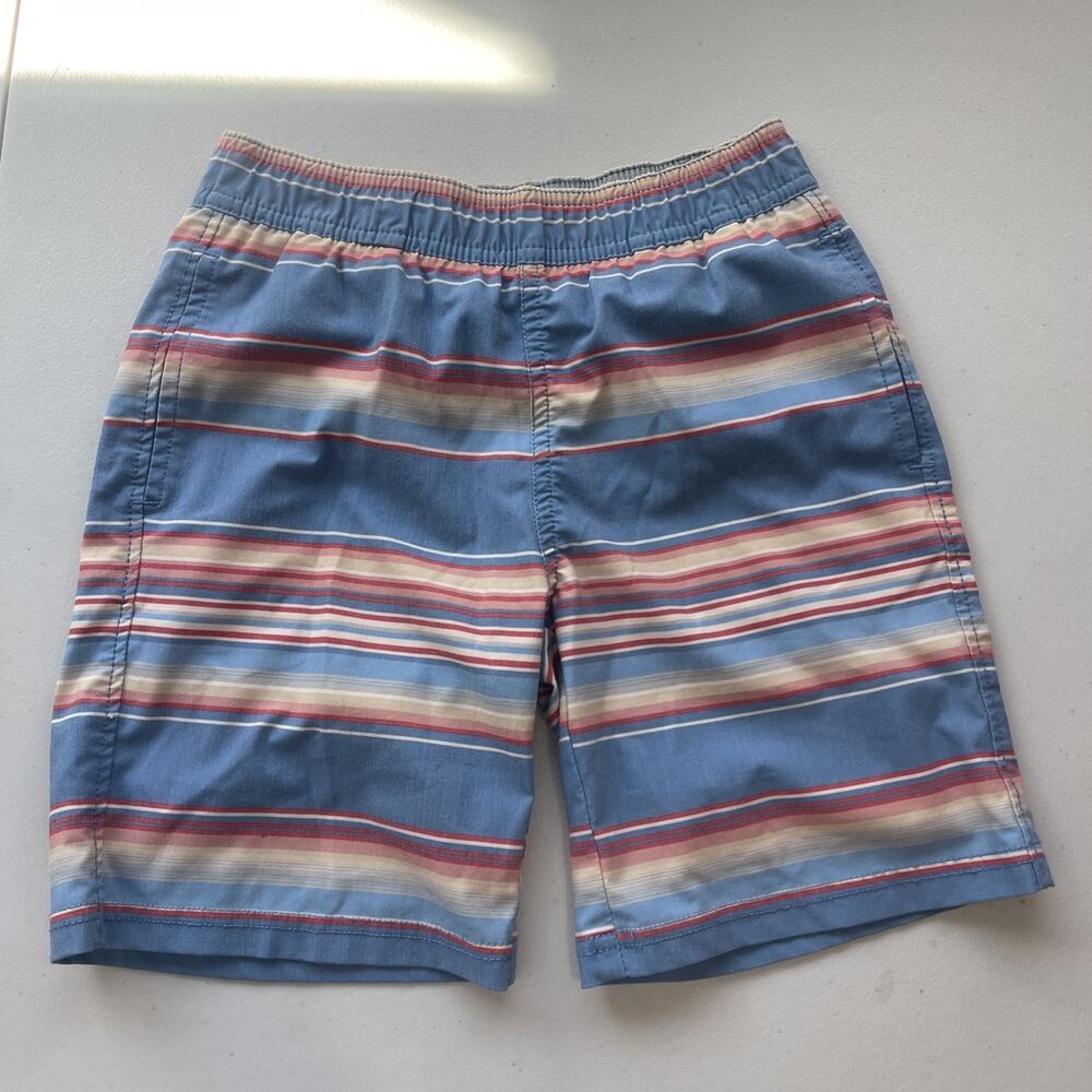 Faherty Southwestern Beacon Trunk Swim Short Kids Blue Striped Size 6 Preppy